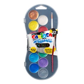   Carioca metál (fém hatású) színű akvarell tabletták (12 szín)