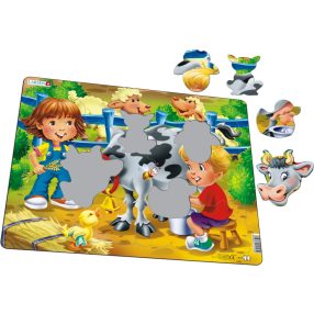 Larsen puzzle- A farmon: Tehénfejés