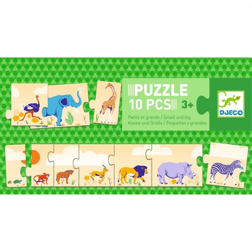 Sorozatkirakó puzzle - Kicsi és nagy, 10 db-os - Small and big