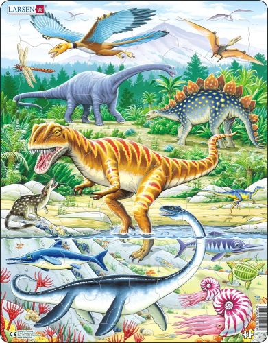 Larsen puzzle - Dinószauroszok a Jurassic korban, English