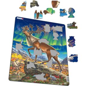Larsen puzzle- Rénszarvas az északi fényben