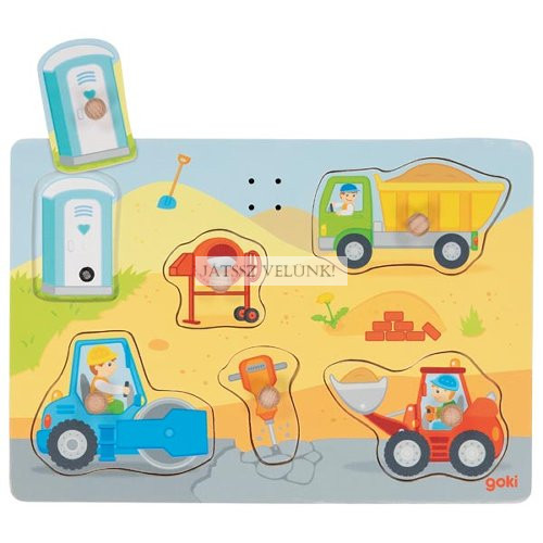 Hang puzzle,építőipari járművekkel