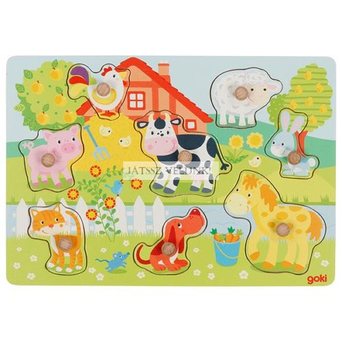 Foganytyús puzzle, állatok a farmról.