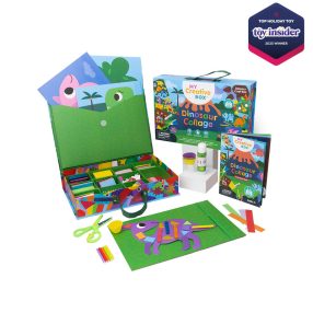 Dinoszaurusz kollázs kézműves doboz